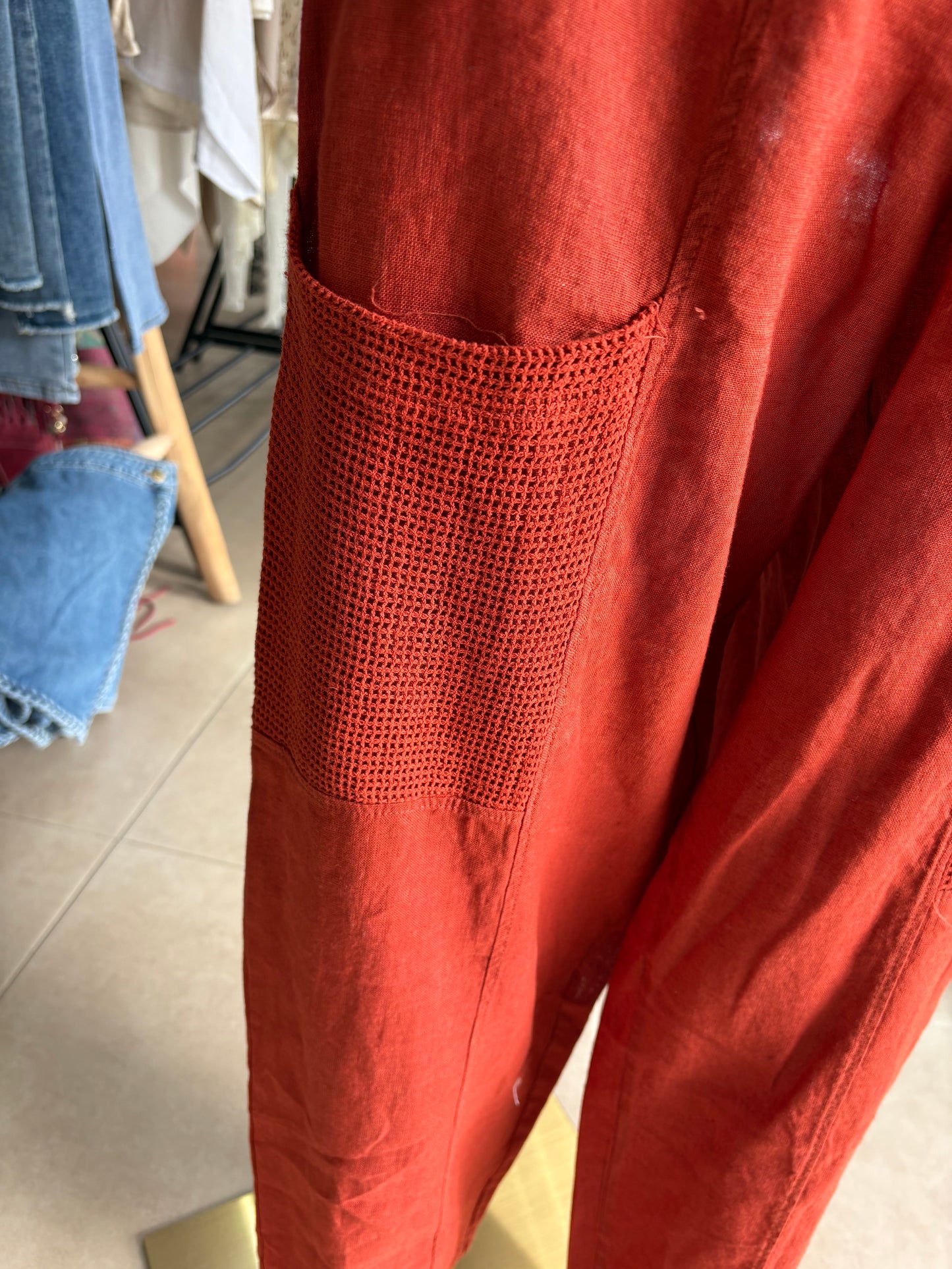 Linen cargo pants