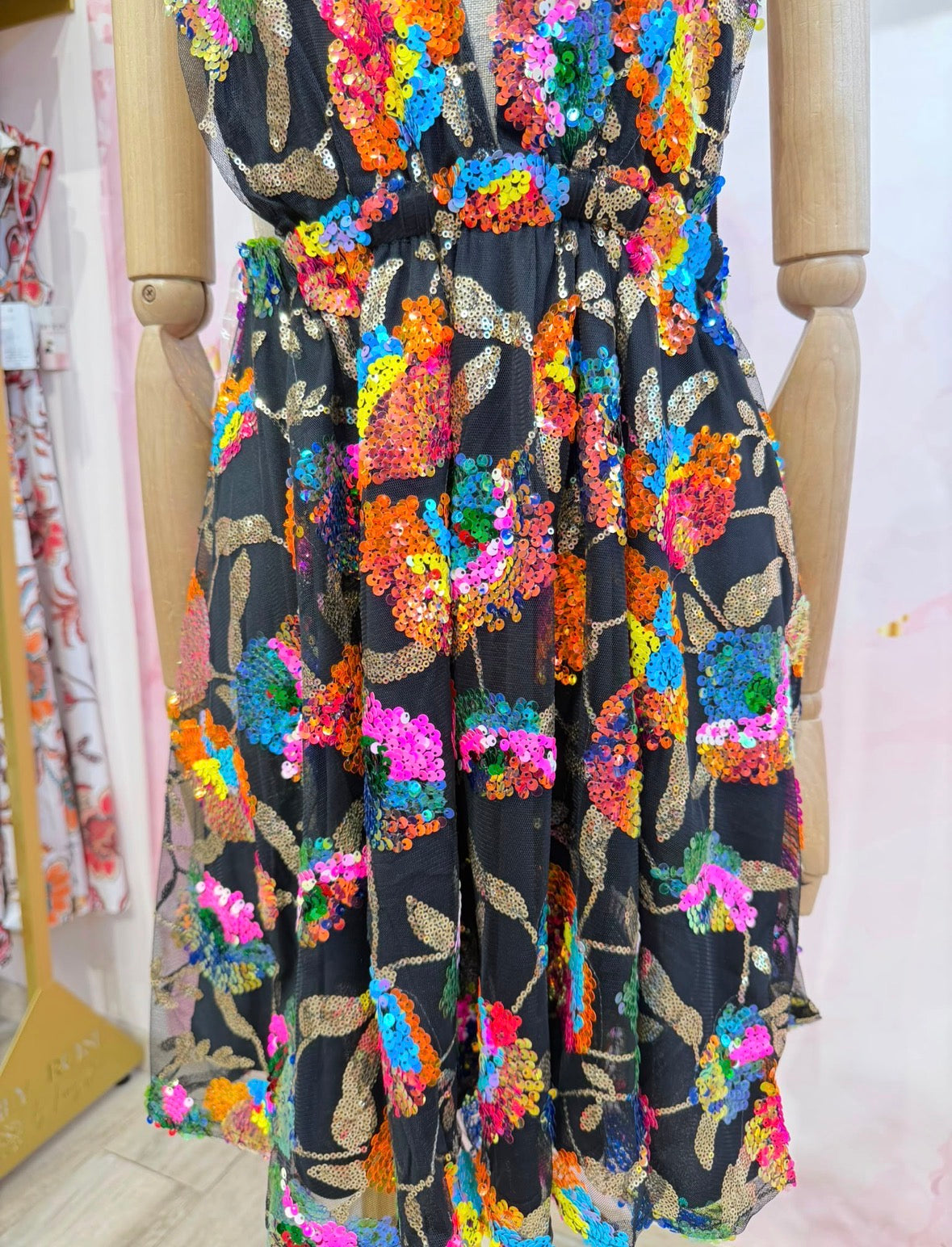 Multicolour Sequin Party Dress