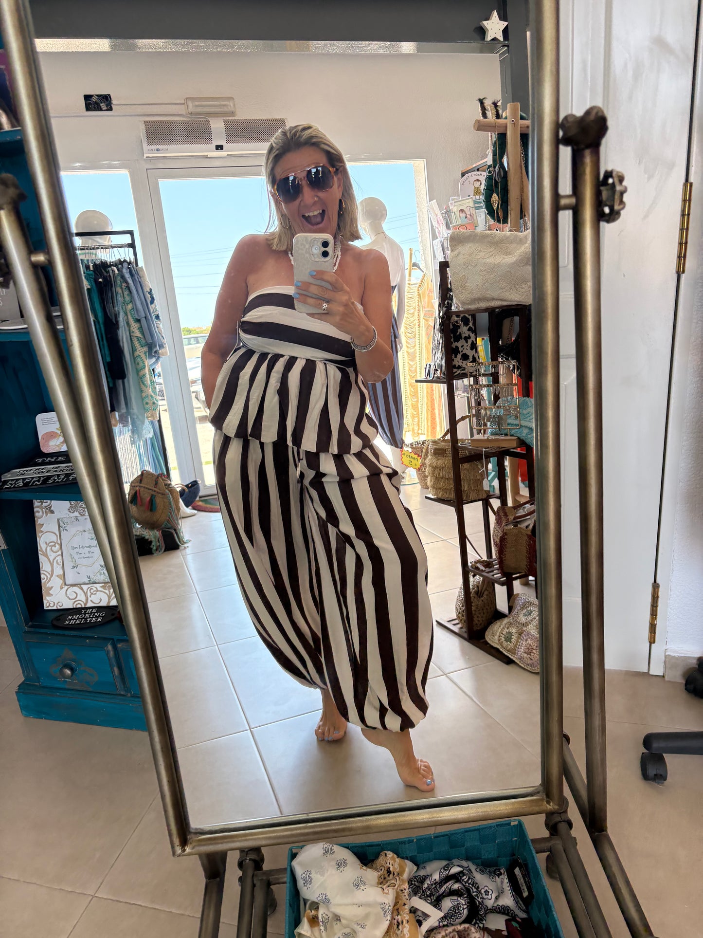 Striped Bandeau & Balloon Trouser Co-ord
