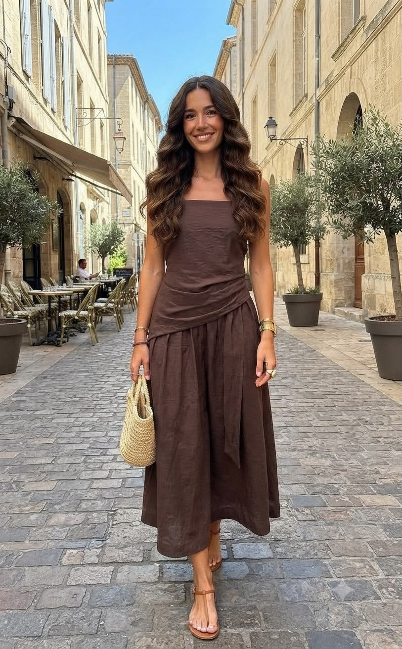 Draped midi dress