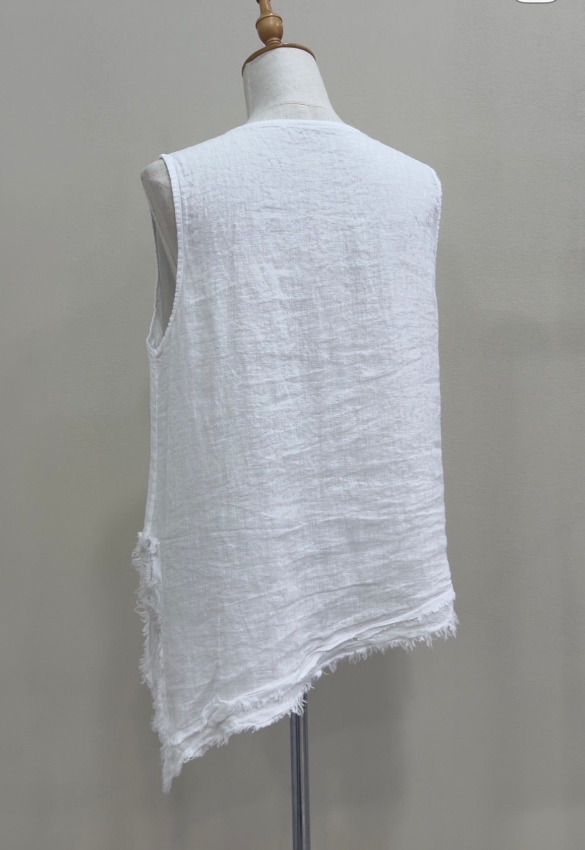 Linen Asymmetric Hem Vest Top