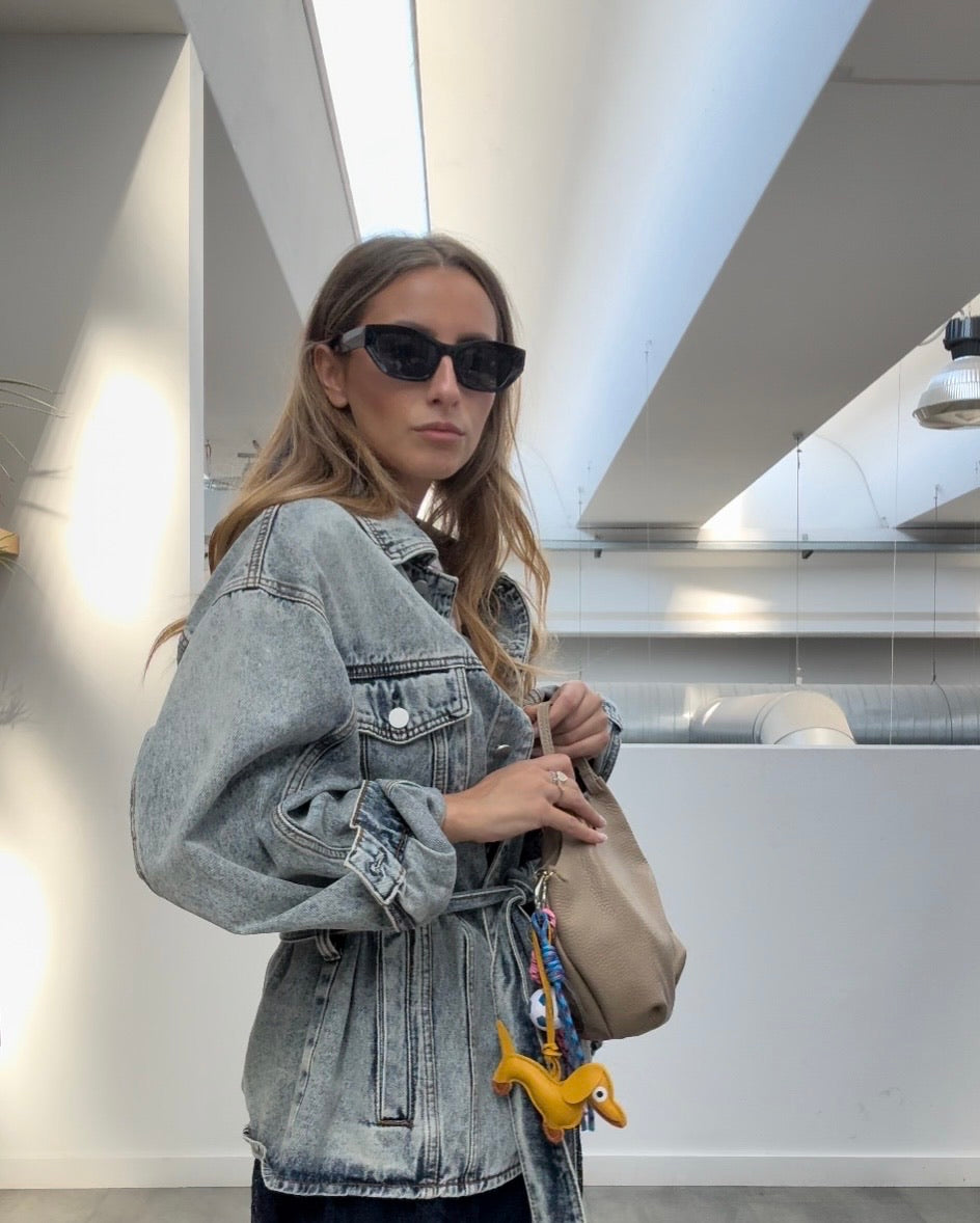 The belted denim one