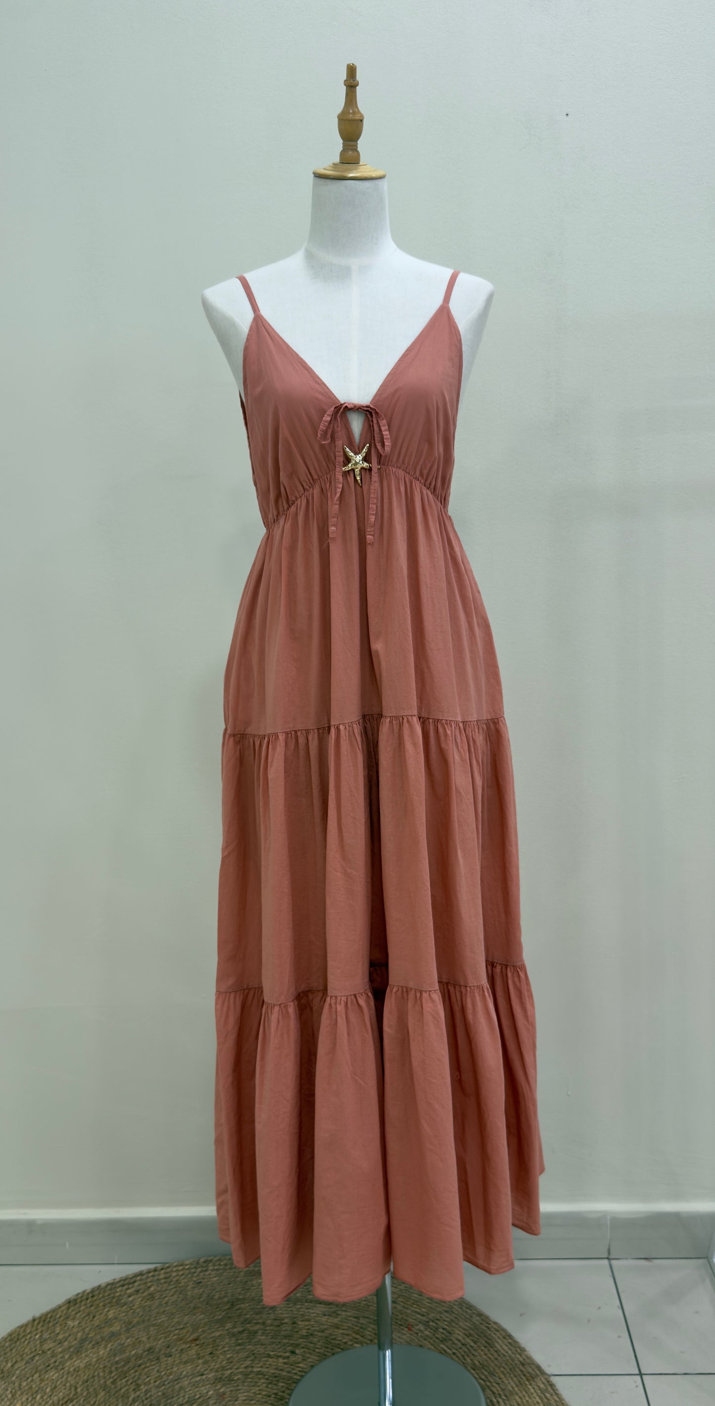 Starfish Tie-Front Tiered Maxi Dress