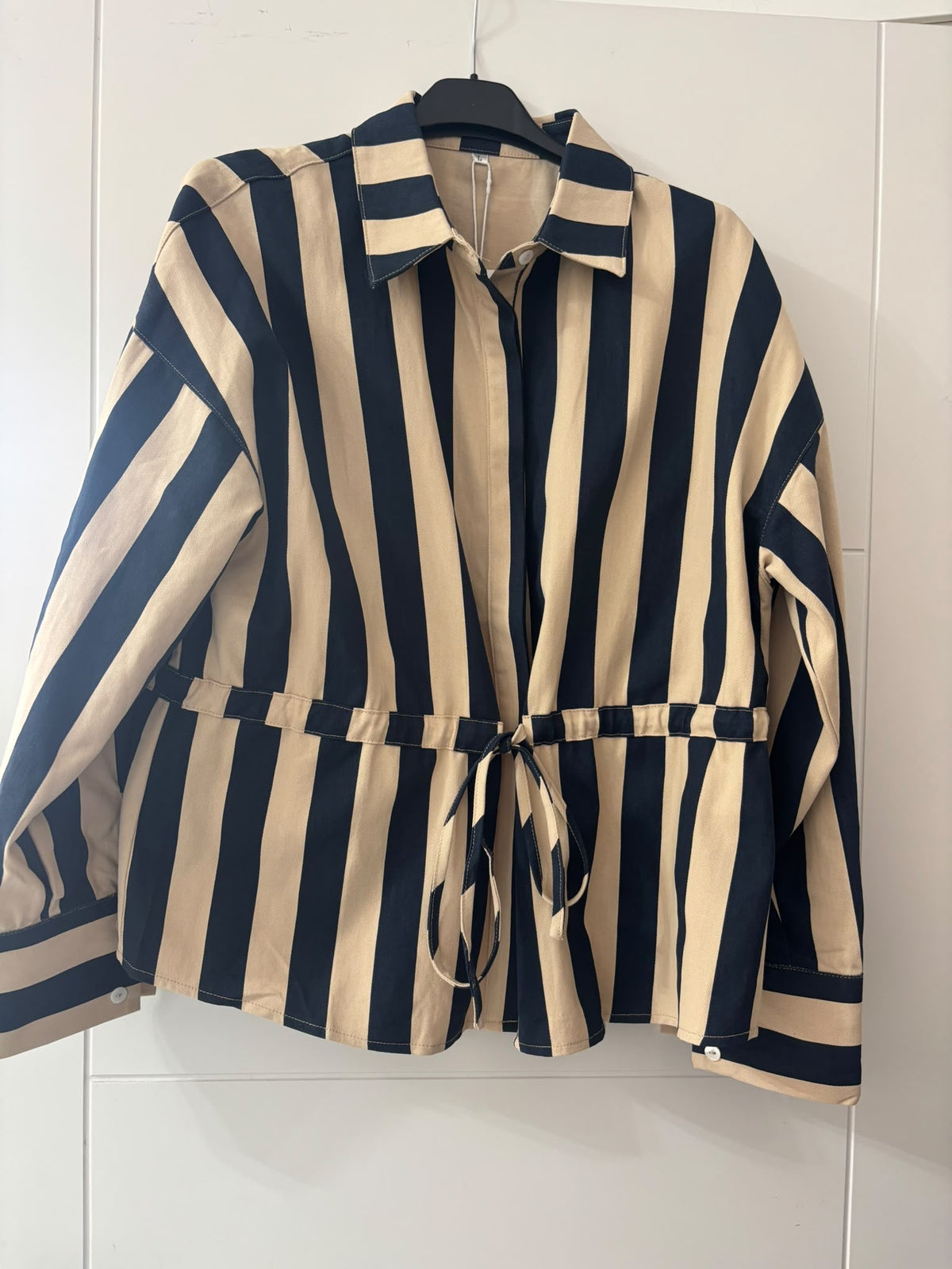 Striped Drawstring Shacket
