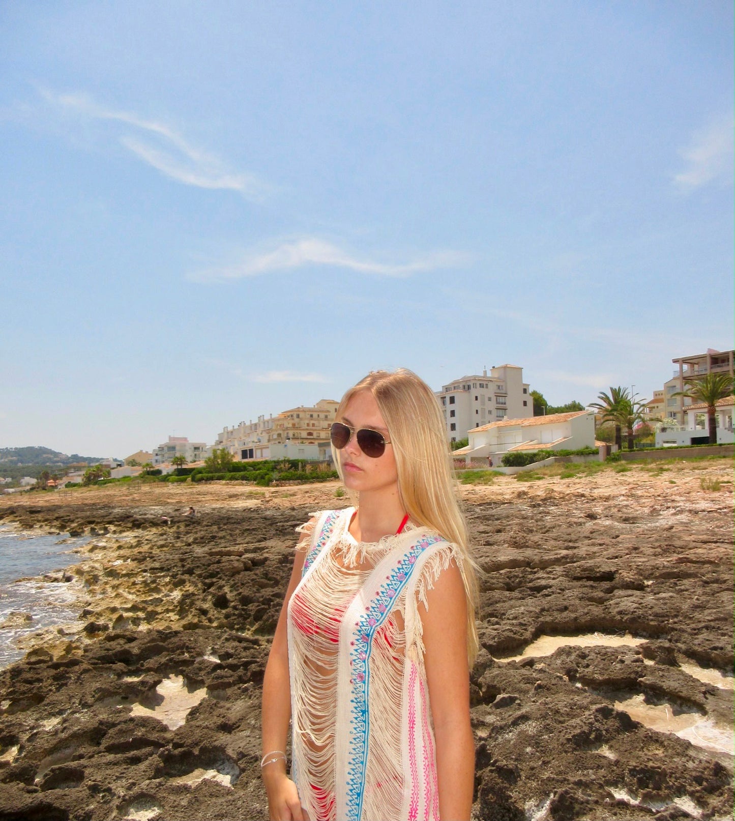 Indian Cotton Fringe Cover-Up Top | Boho Embroidered Beach Vest