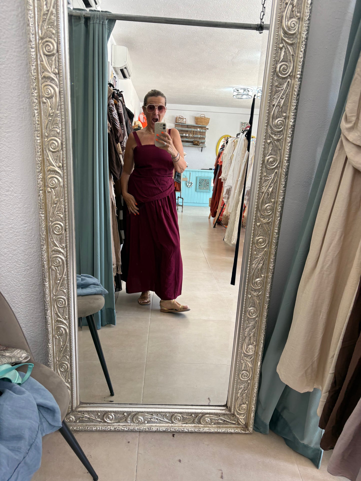 Draped midi dress