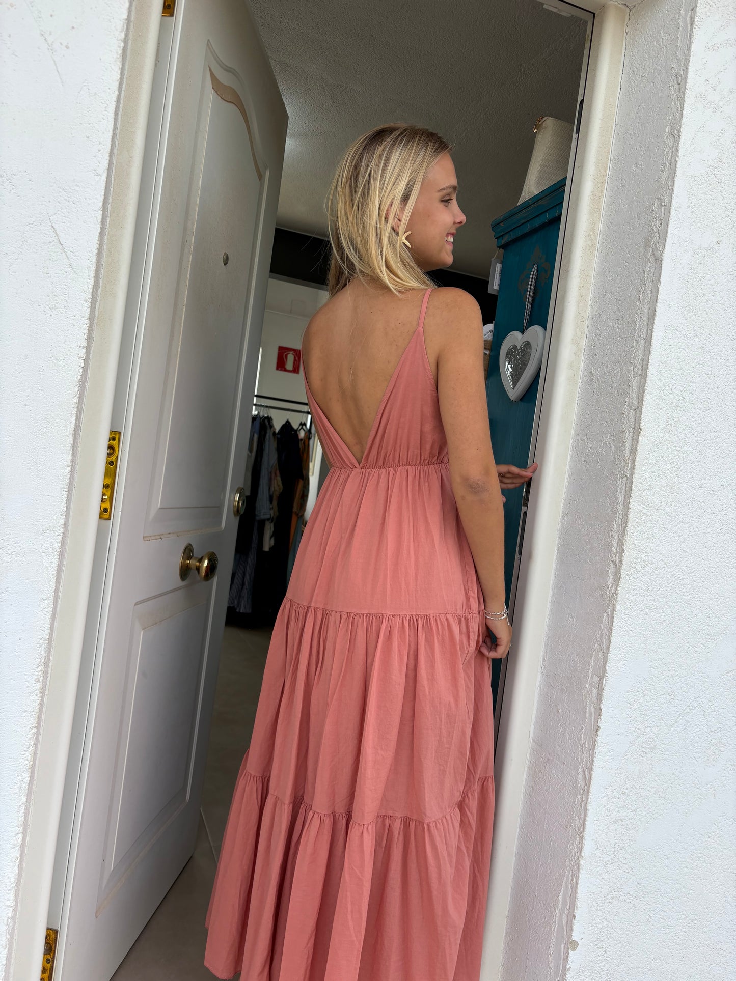 Starfish Tie-Front Tiered Maxi Dress