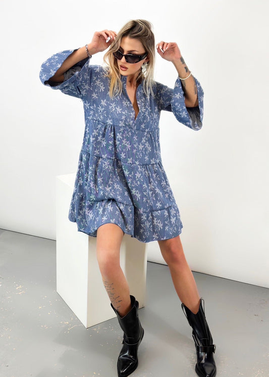 Denim Tiered Dress