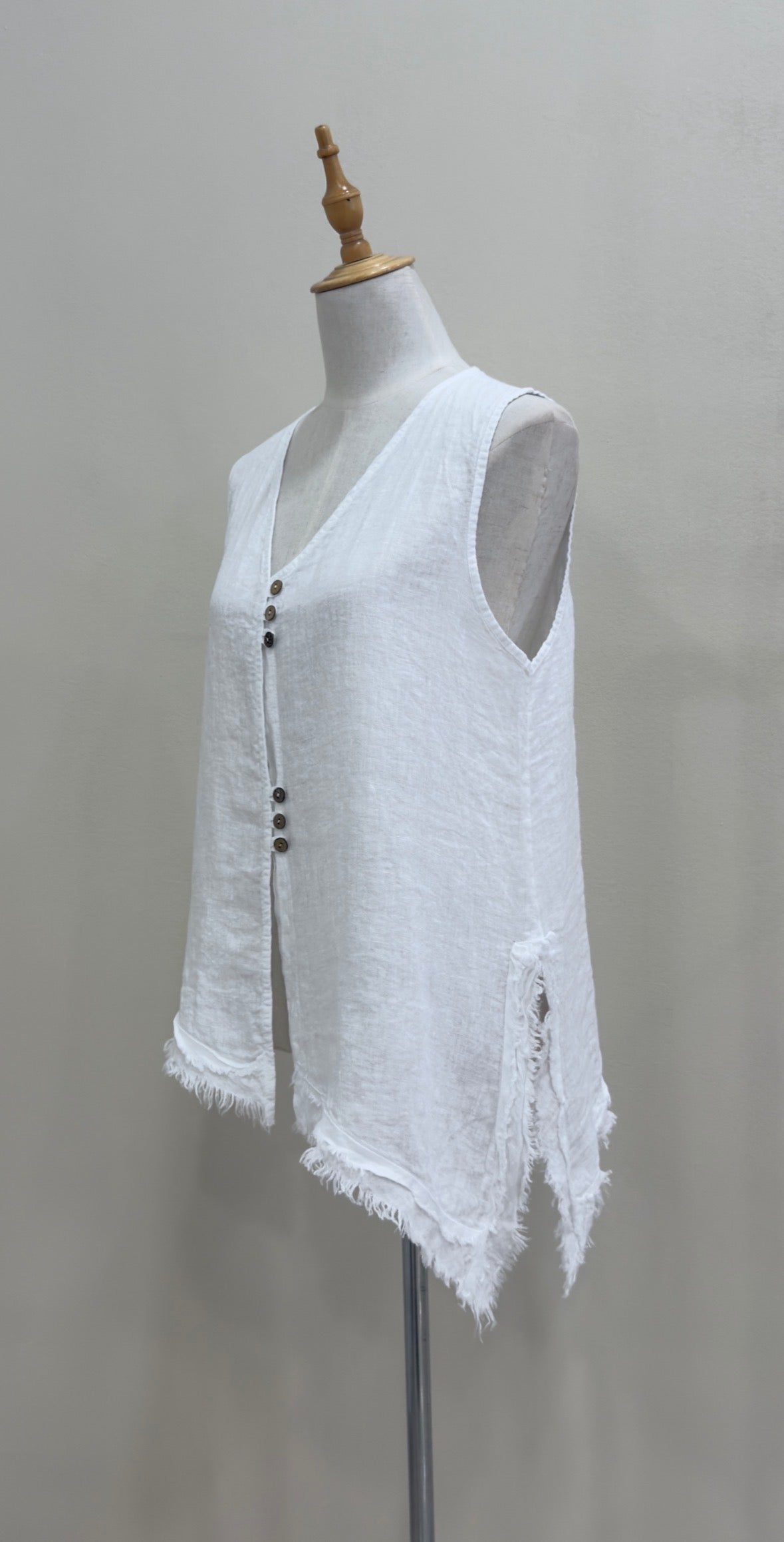 Linen Asymmetric Hem Vest Top