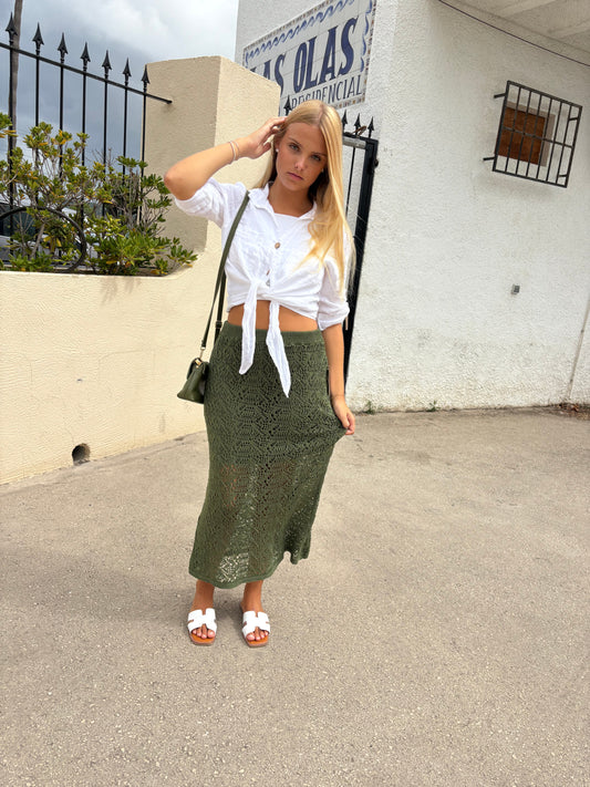 Open knit skirt
