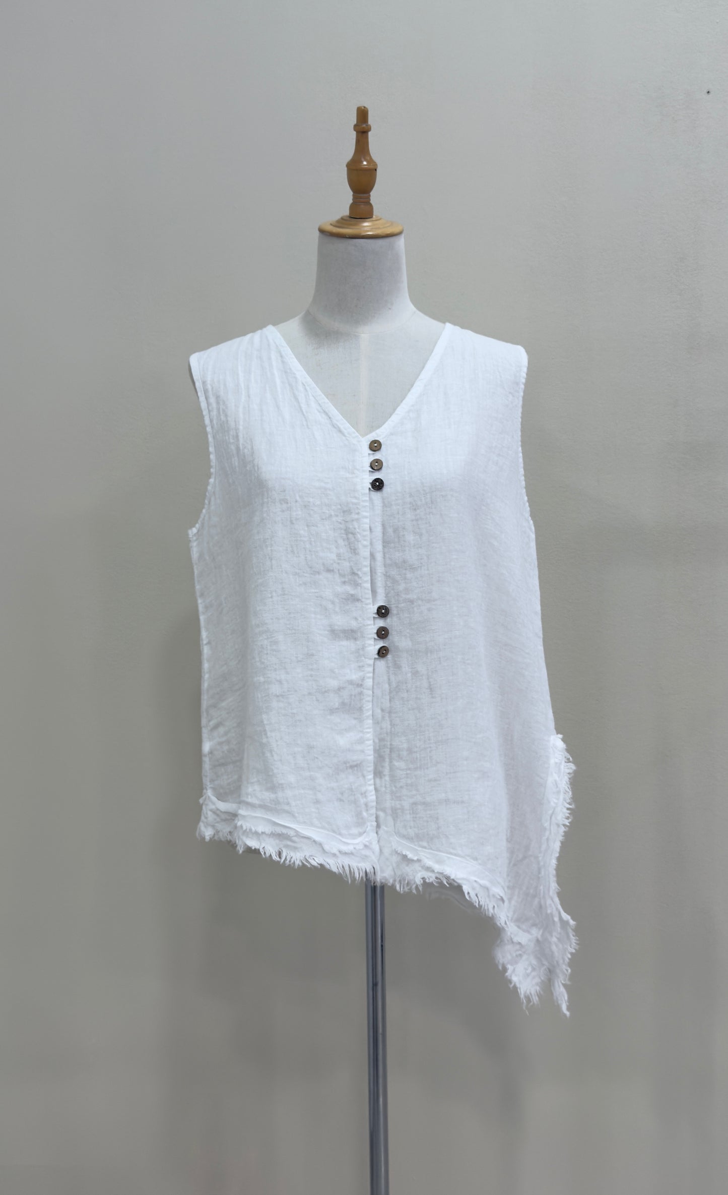 Linen Asymmetric Hem Vest Top