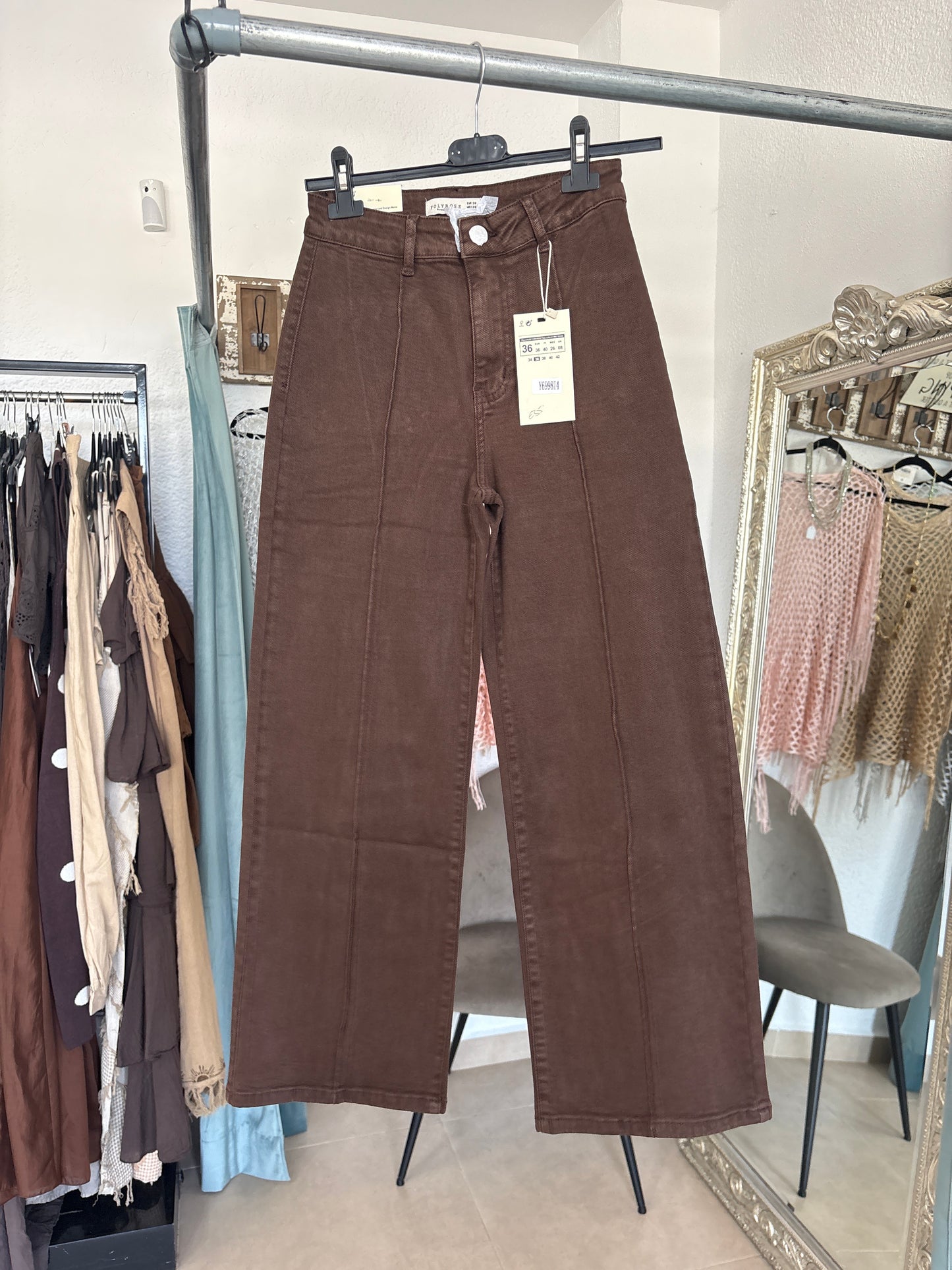 Wide-Leg Pintuck Jeans