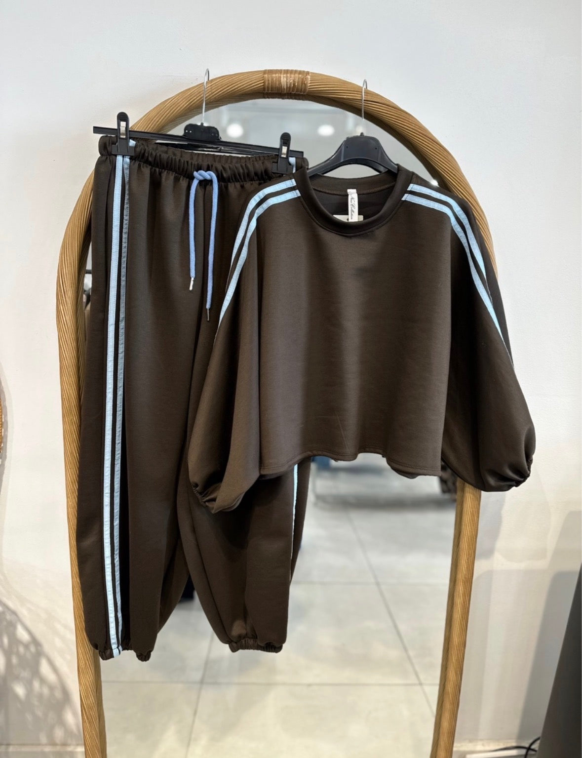 Chocolate Stripe Co-ord Set | Oversized Tracksuit