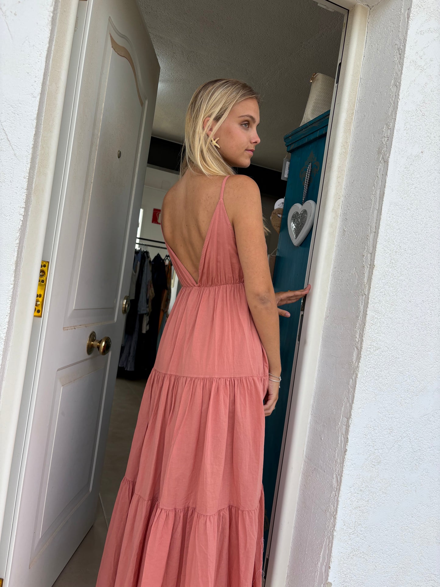 Starfish Tie-Front Tiered Maxi Dress