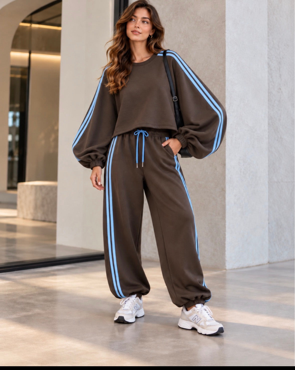 Chocolate Stripe Co-ord Set | Oversized Tracksuit