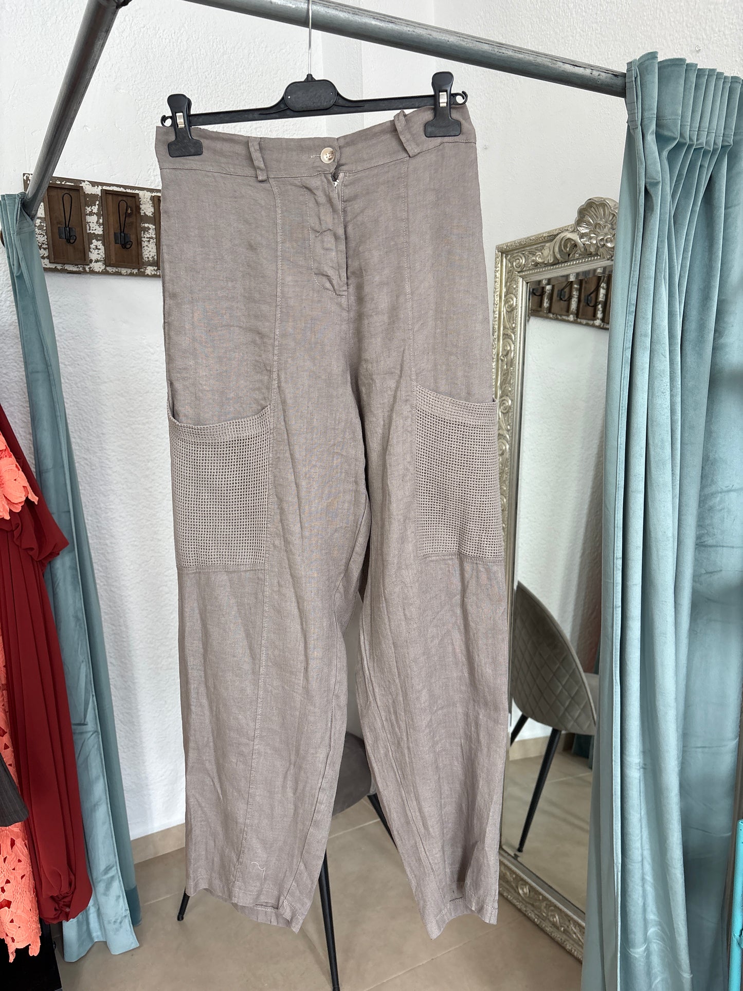 Linen cargo pants