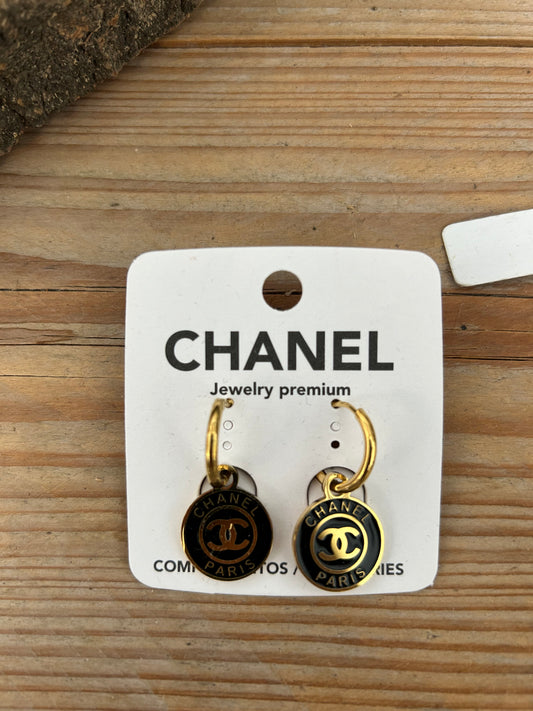 Chanel-Inspired Steel Hoop Earrings