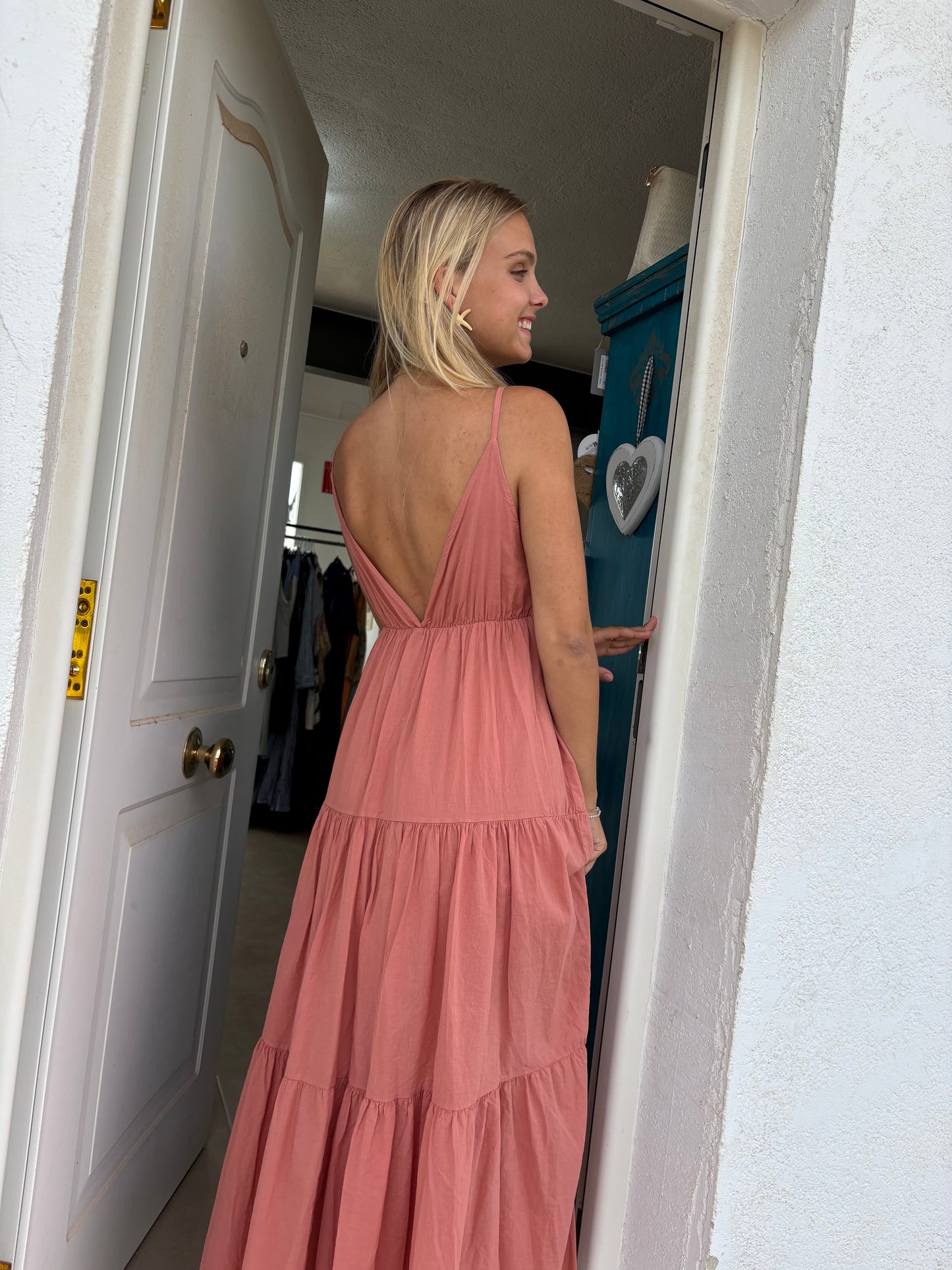 Starfish Tie-Front Tiered Maxi Dress
