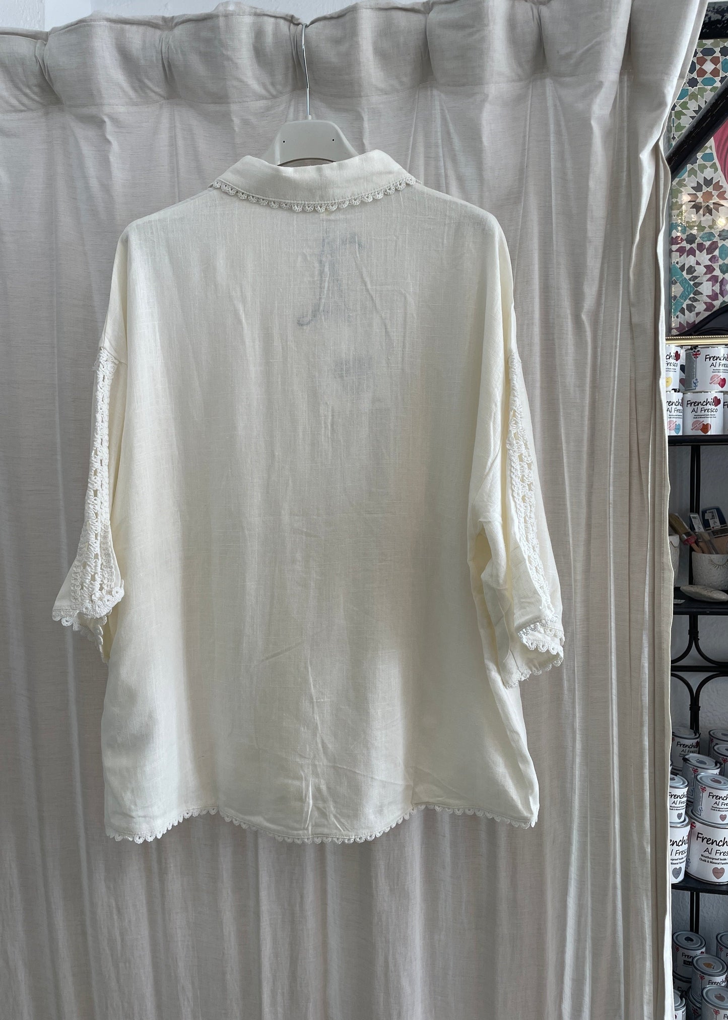 Linen and Crochet Shirt