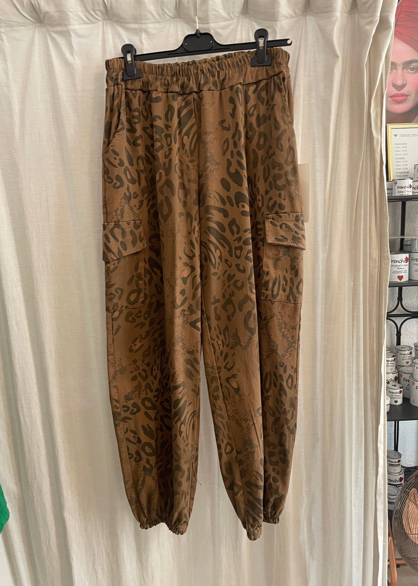 Leopard Print Cargo Pants