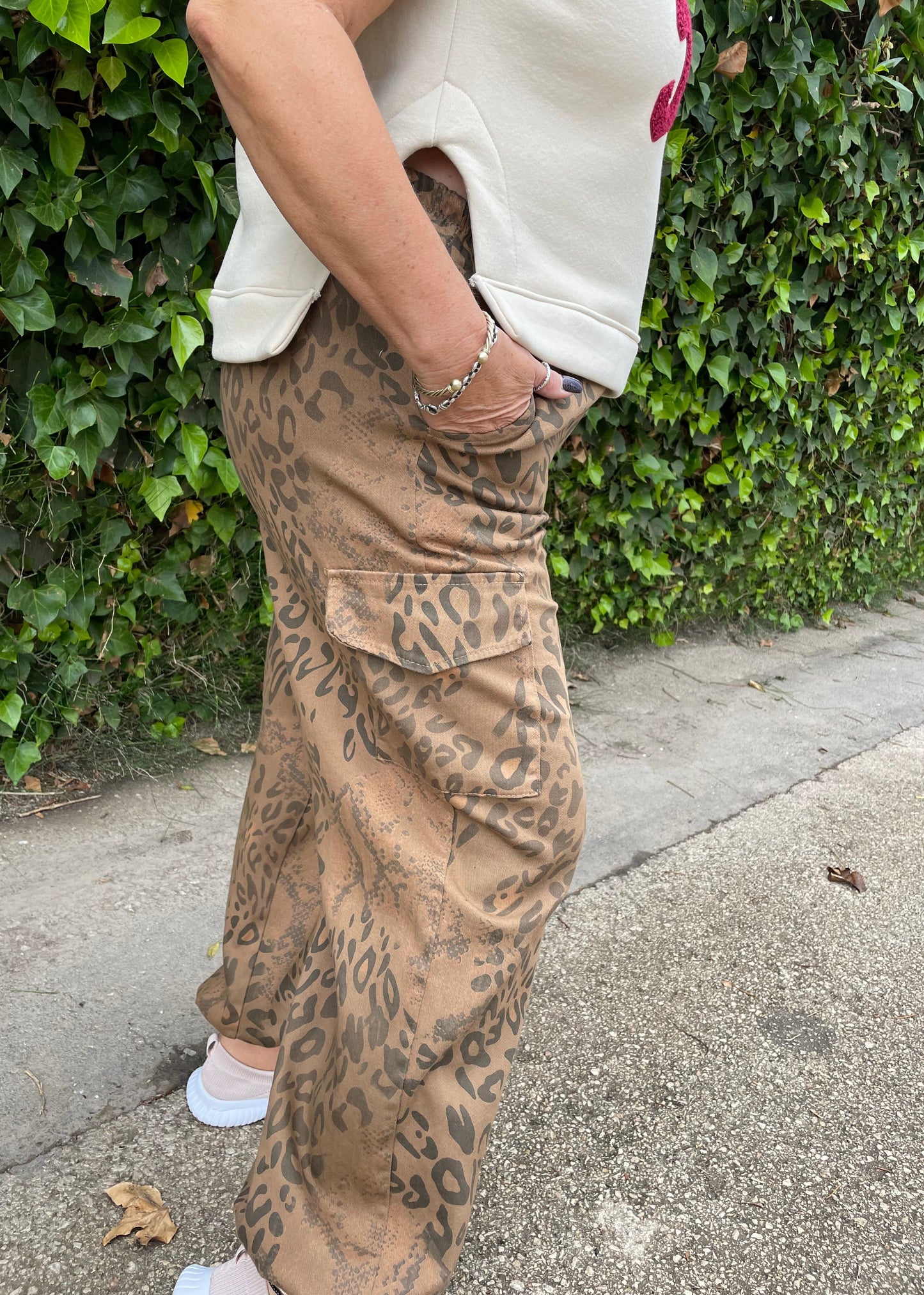 Leopard Print Cargo Pants