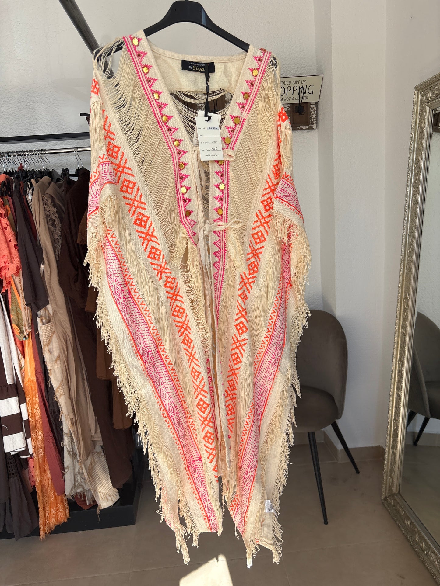Indian cotton tie kimono