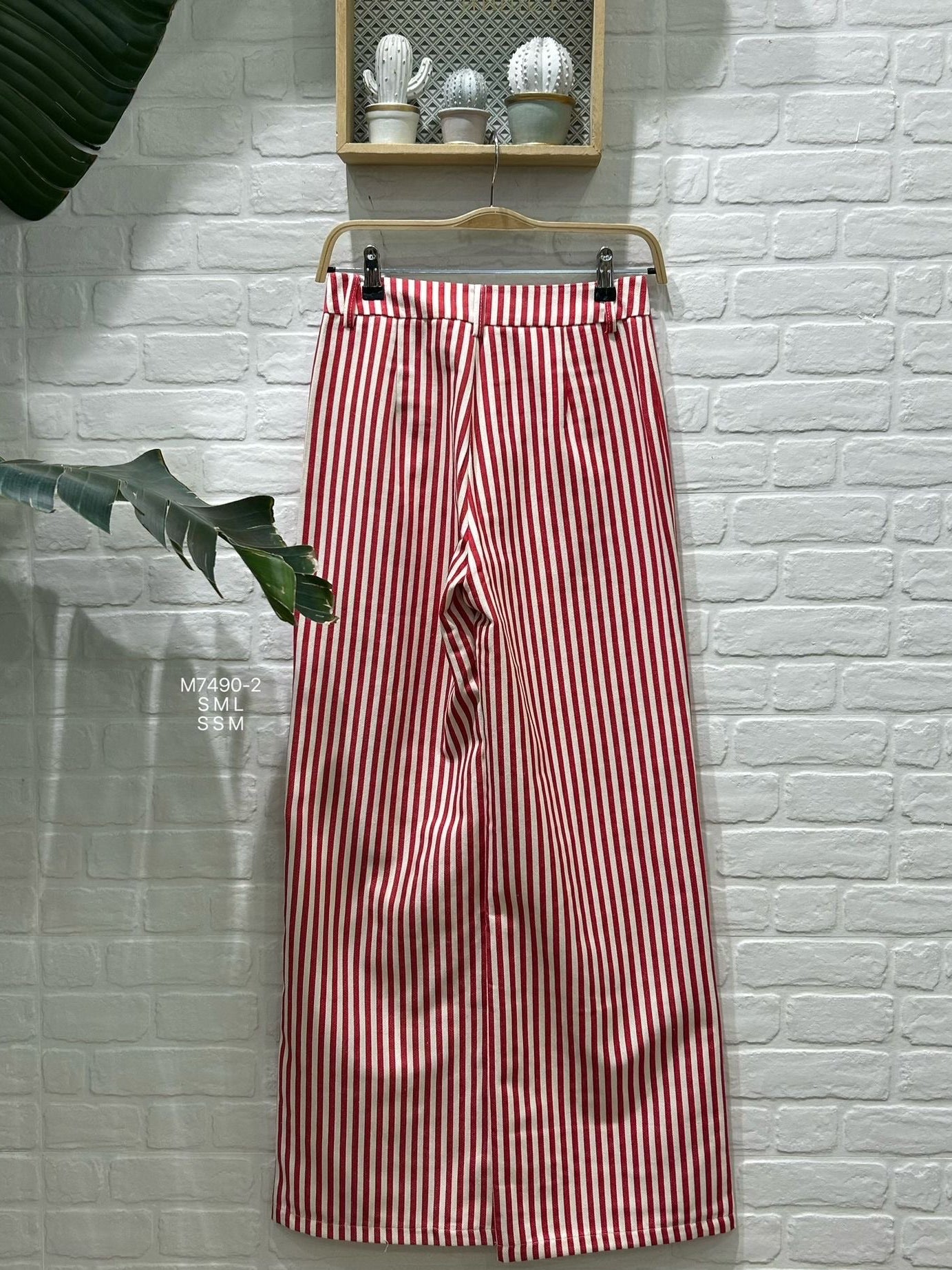 Stripey wide leg trousers