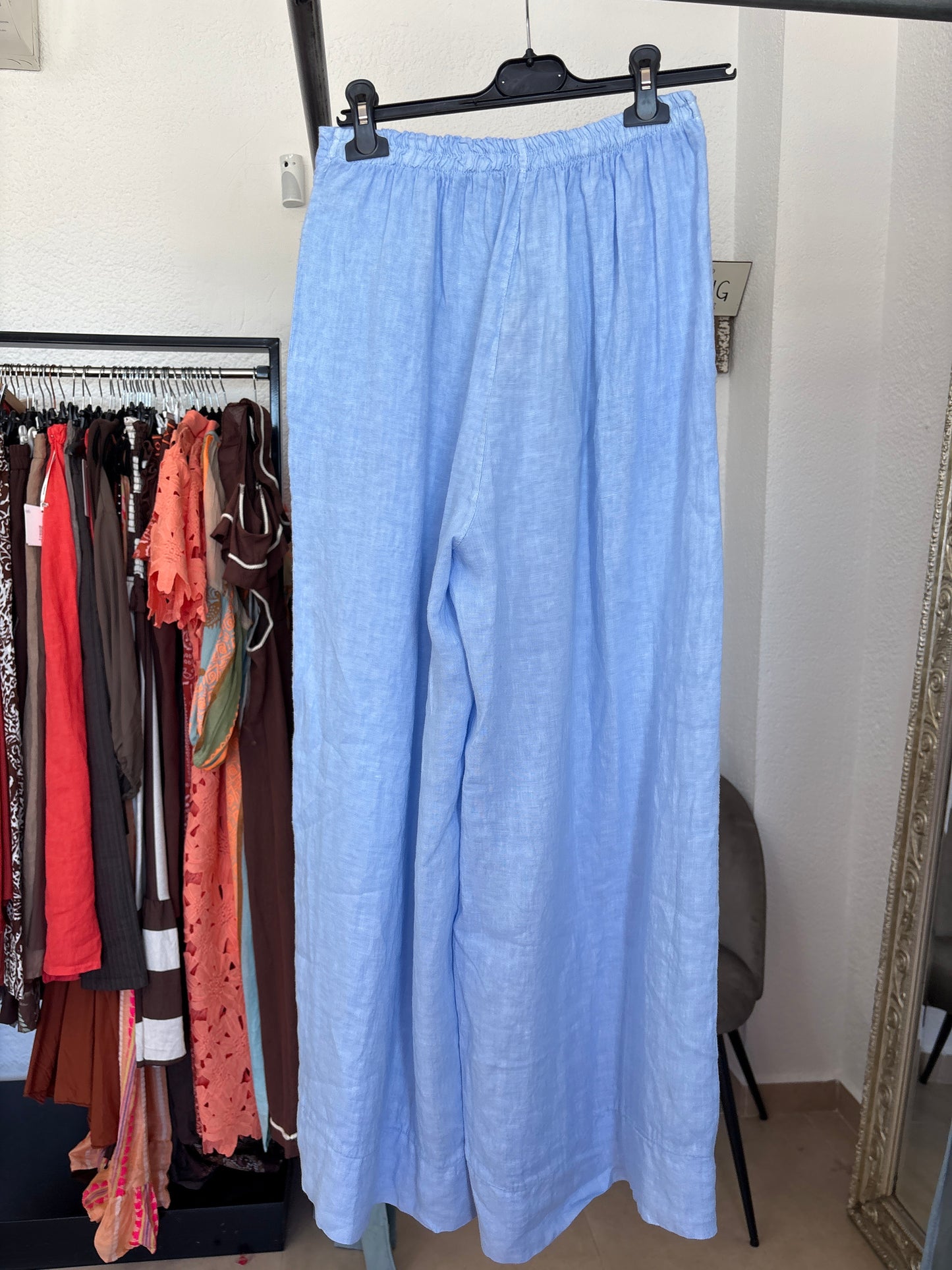 Wide leg linen trousers