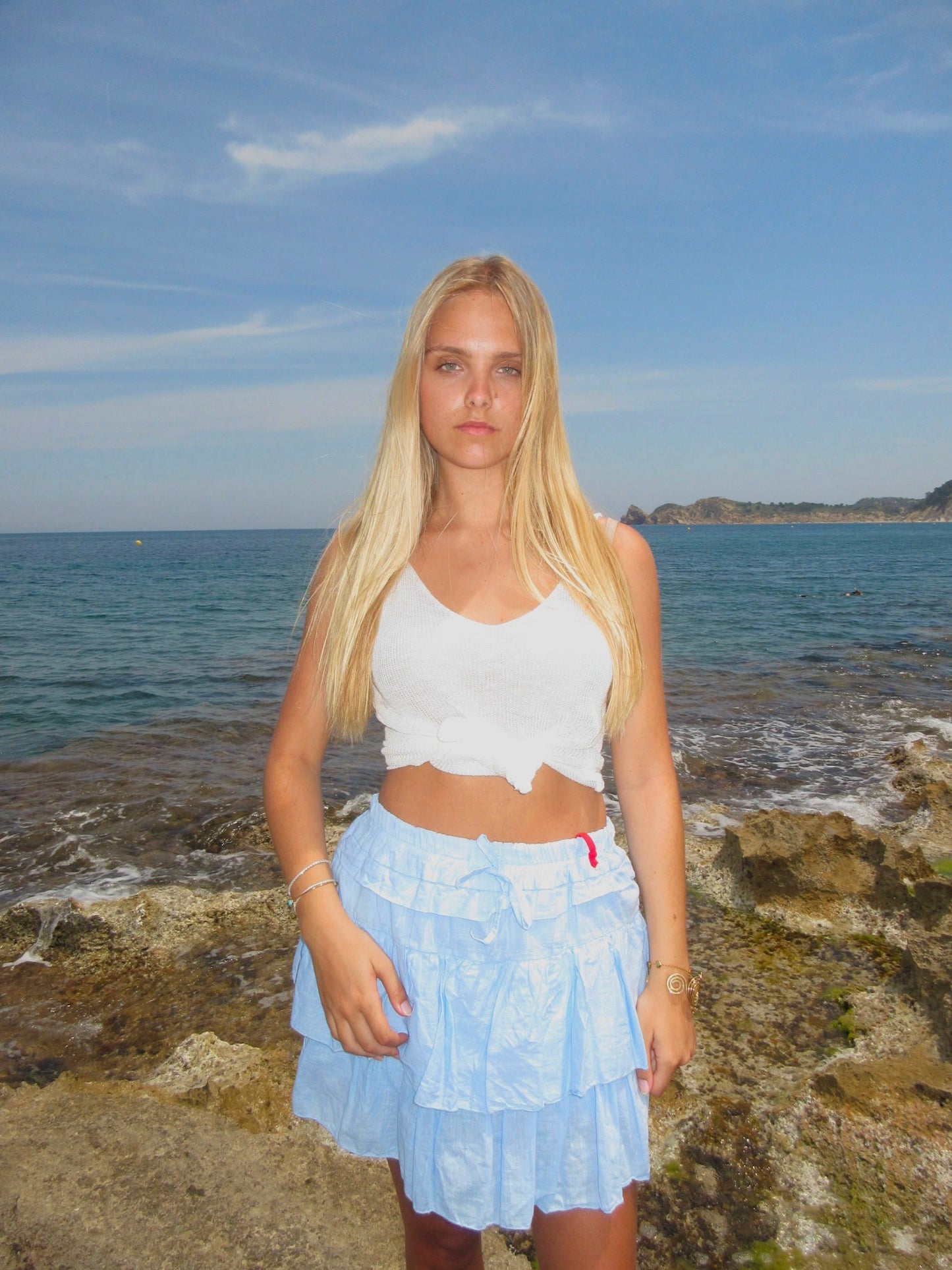 Tiered Cotton Skort
