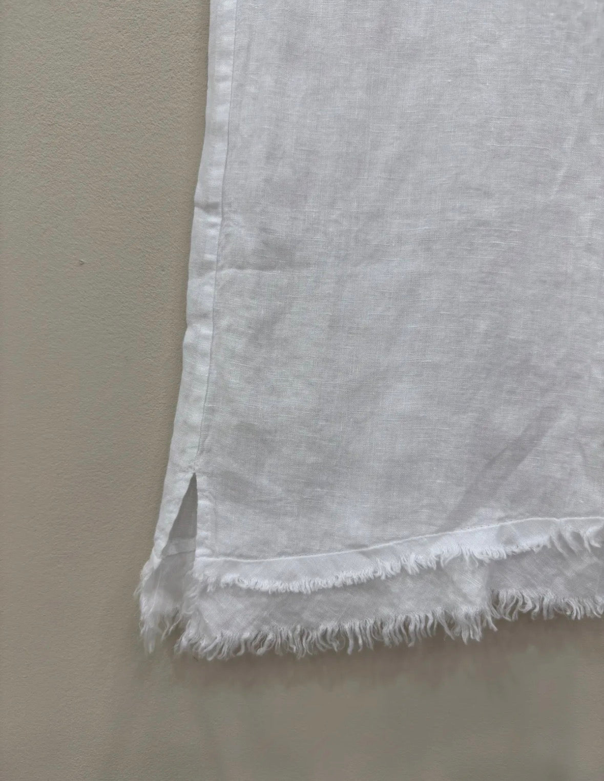 Linen Raw-Edge Wide Leg Trousers