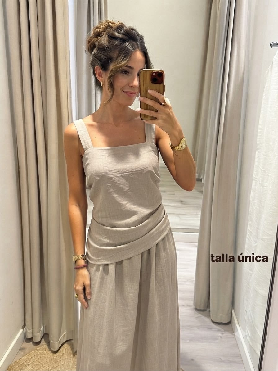 Draped midi dress