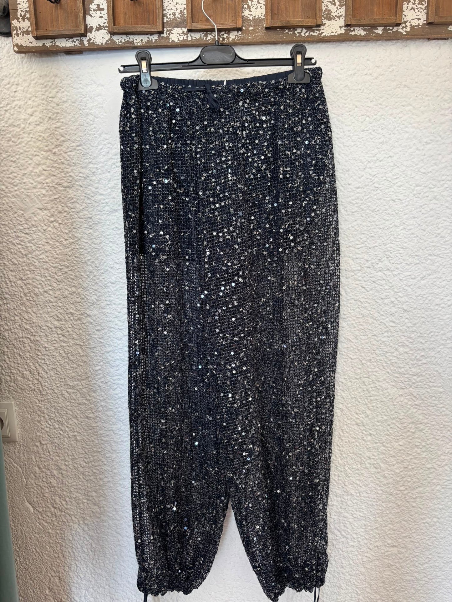 Sequin Mesh Wide Leg Trousers | Sparkle Beach Pants