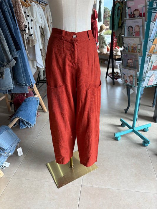 Linen cargo pants
