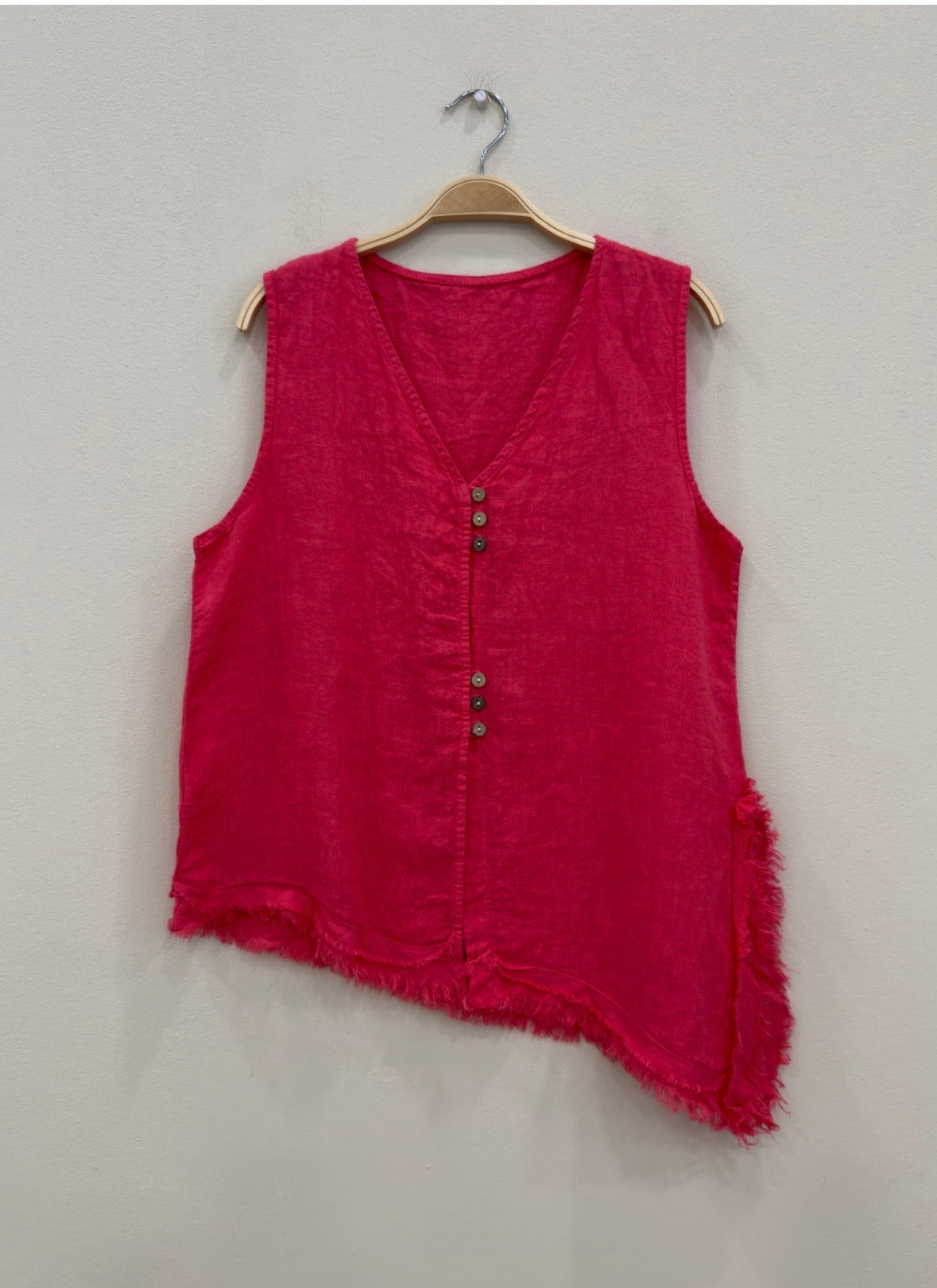Linen Asymmetric Hem Vest Top