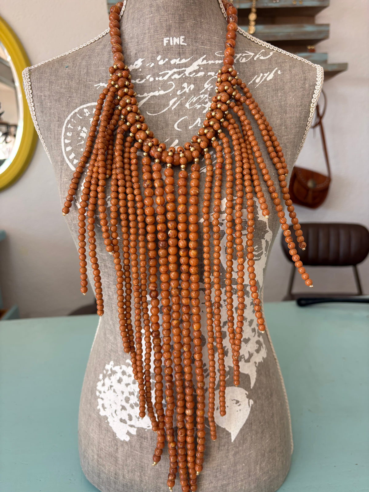 Statement Fringe Bead Necklace
