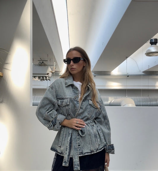 The belted denim one