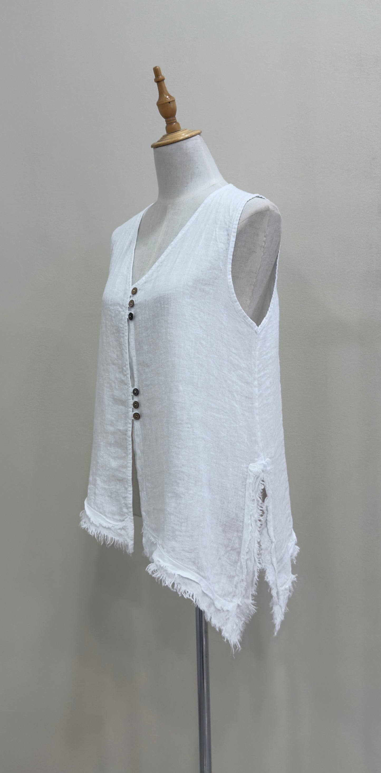 Linen Asymmetric Hem Vest Top