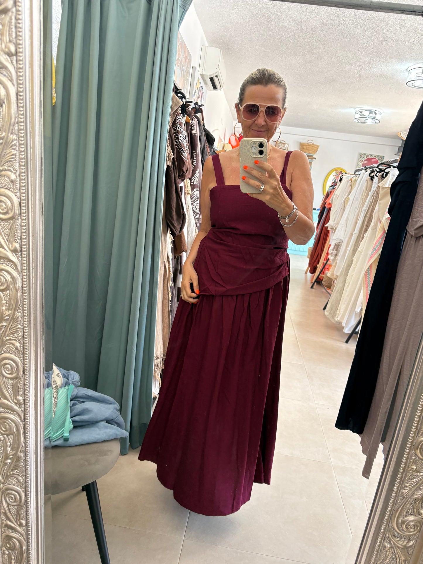 Draped midi dress