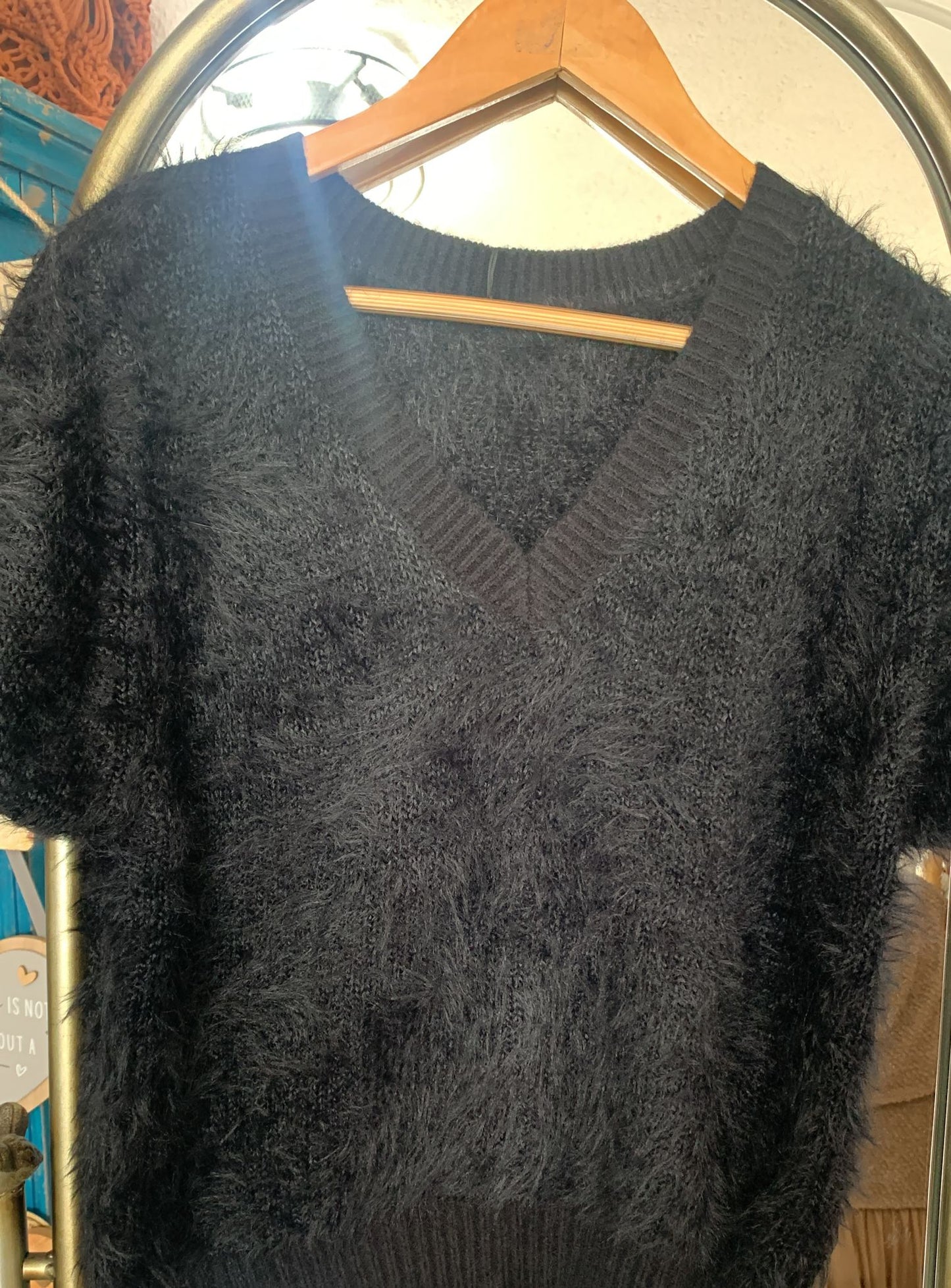 V neck fluffy