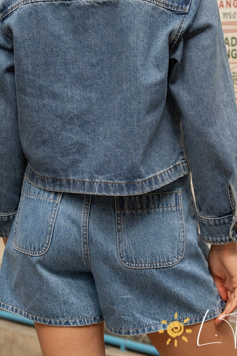 Denim skort