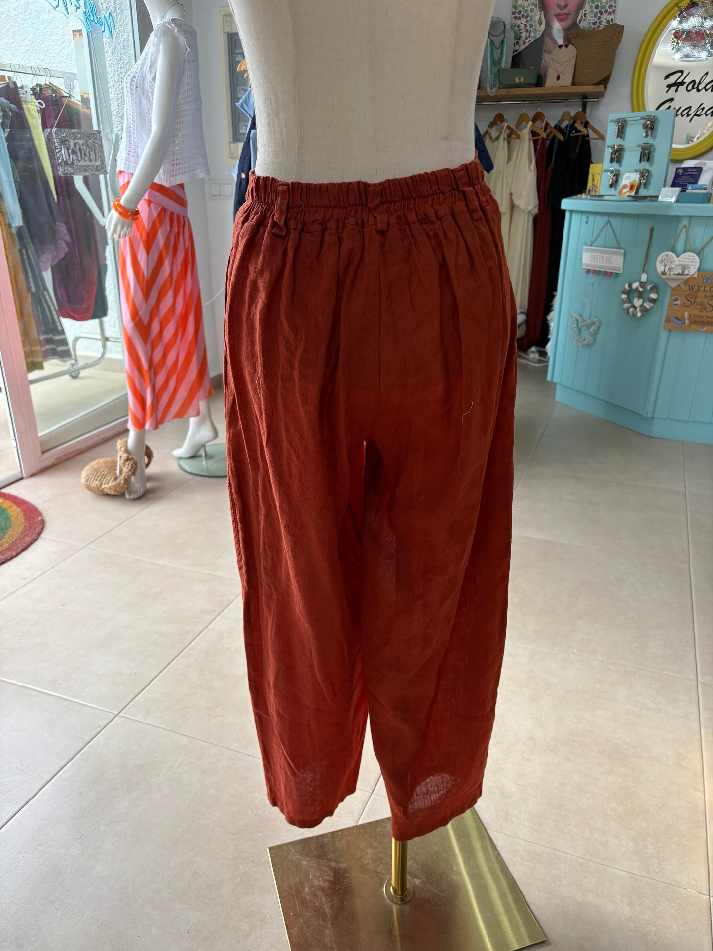 Linen cargo pants