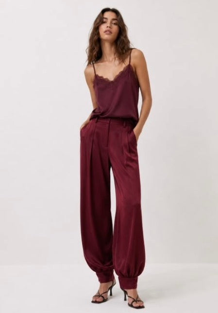 Ankle Cuffed Satin Trousers
