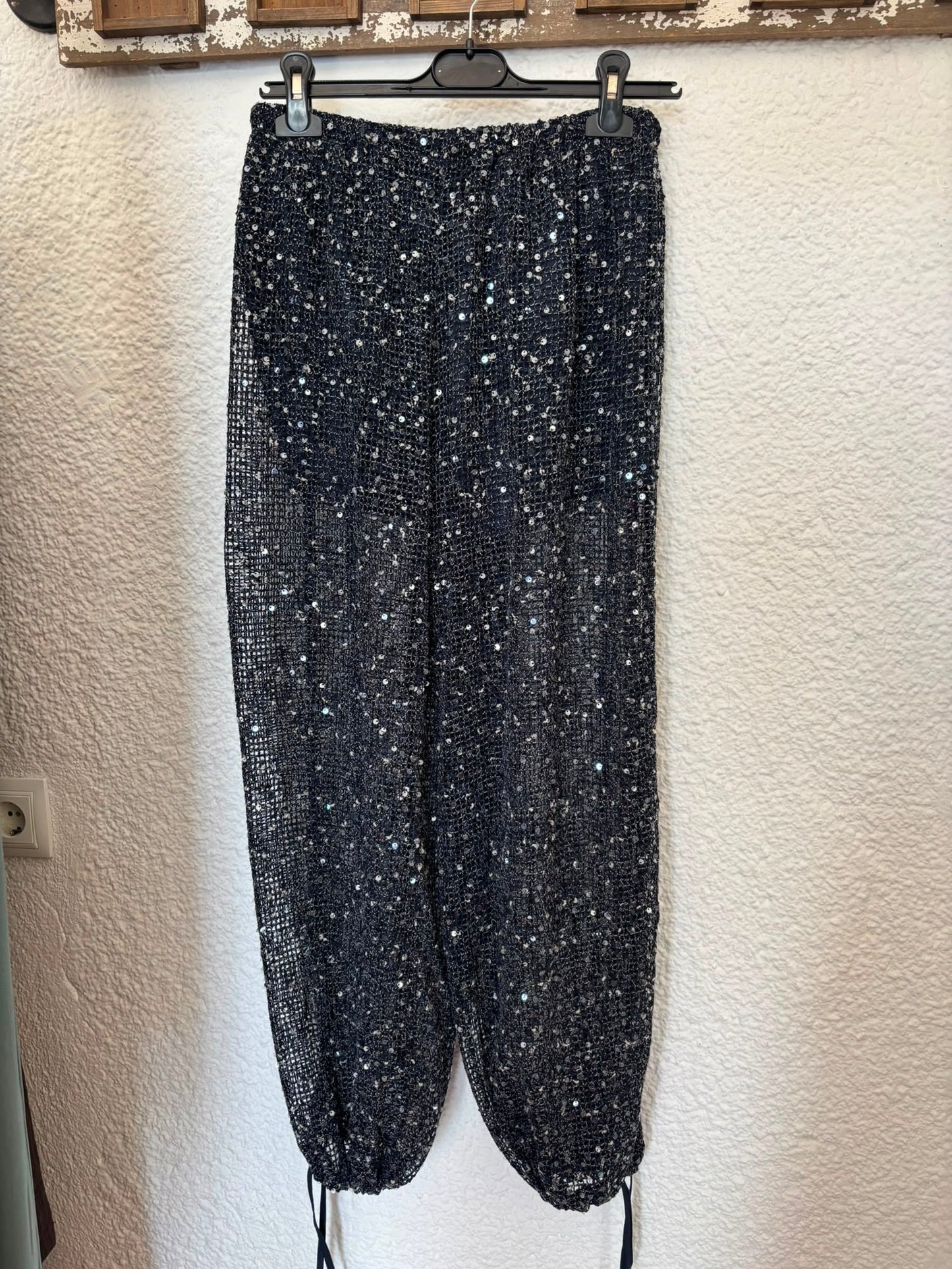 Sequin Mesh Wide Leg Trousers | Sparkle Beach Pants