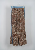 Leopard and denim trousers