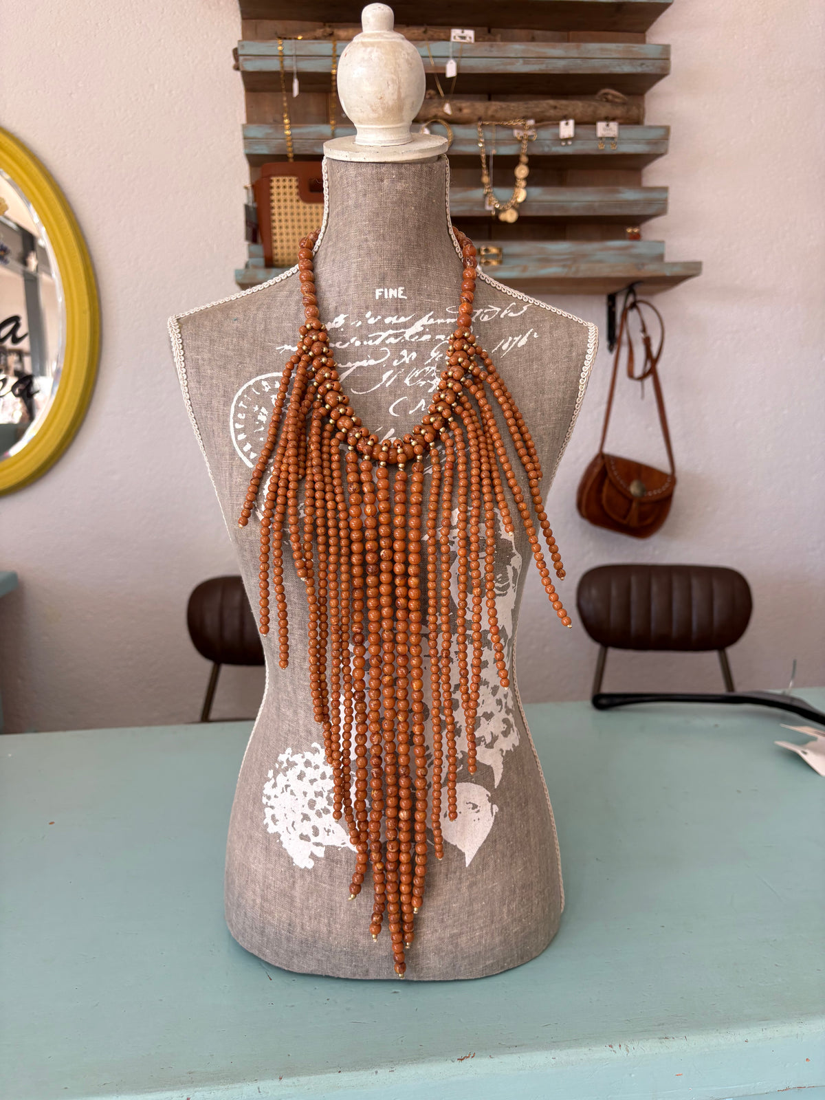 Statement Fringe Bead Necklace