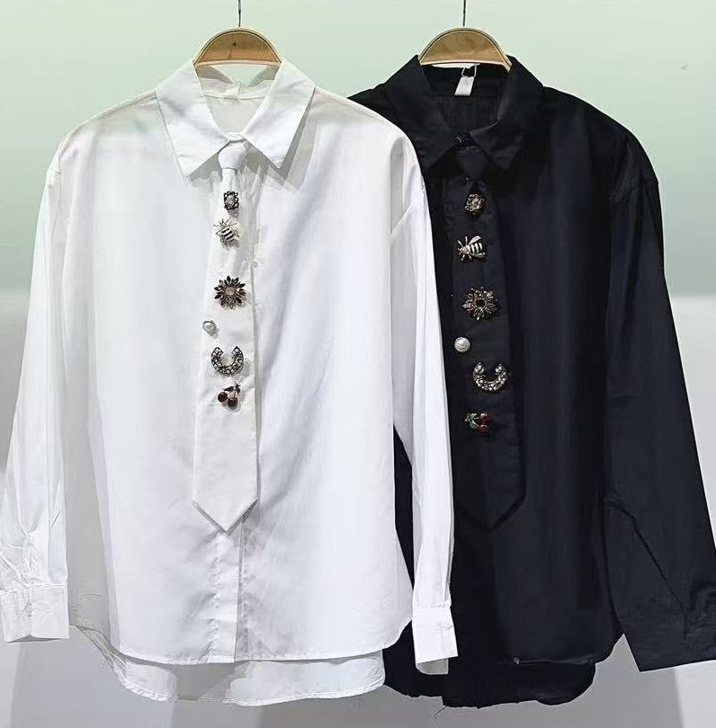 Jewel tie and shirt