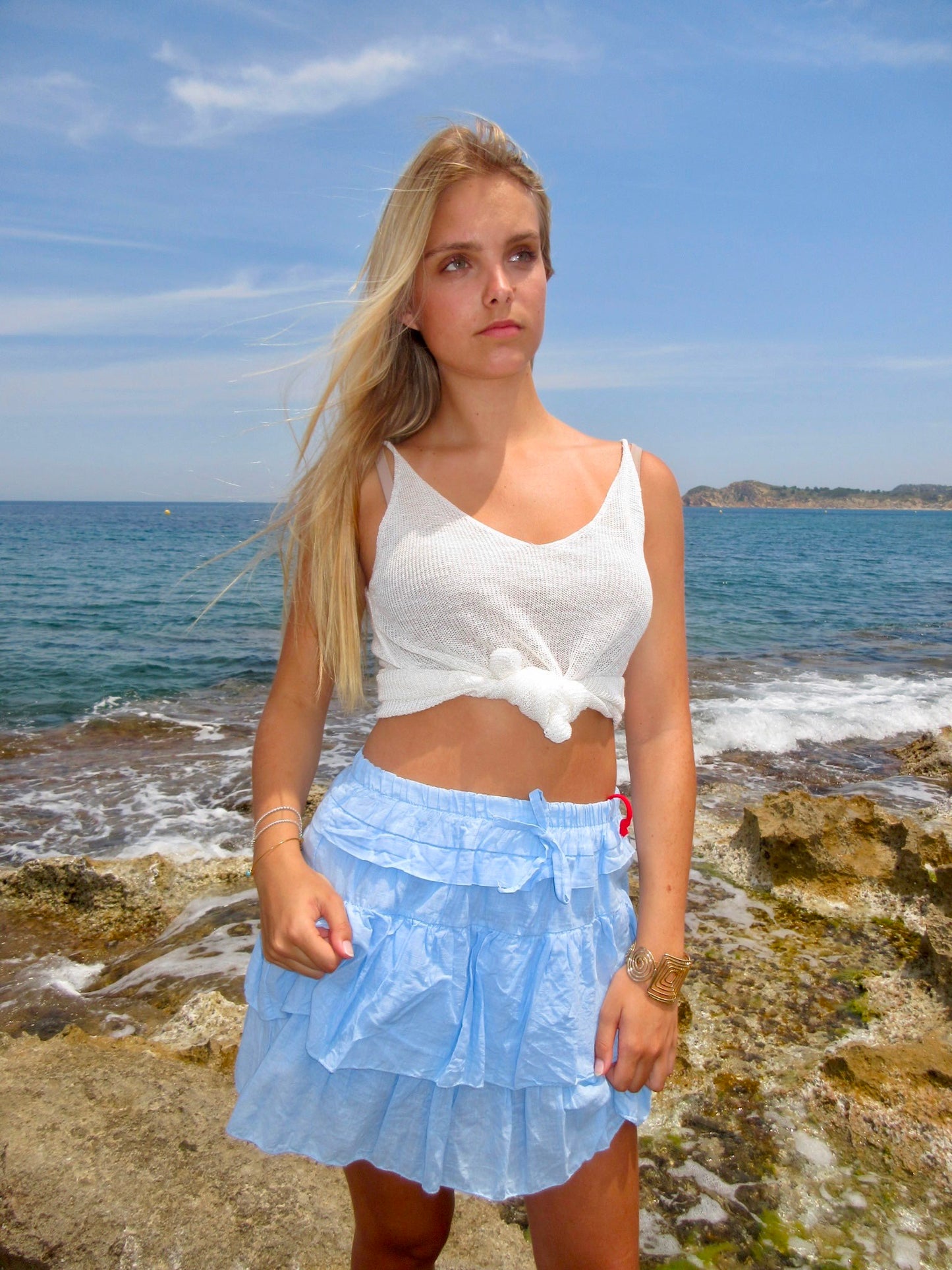 Tiered Cotton Skort