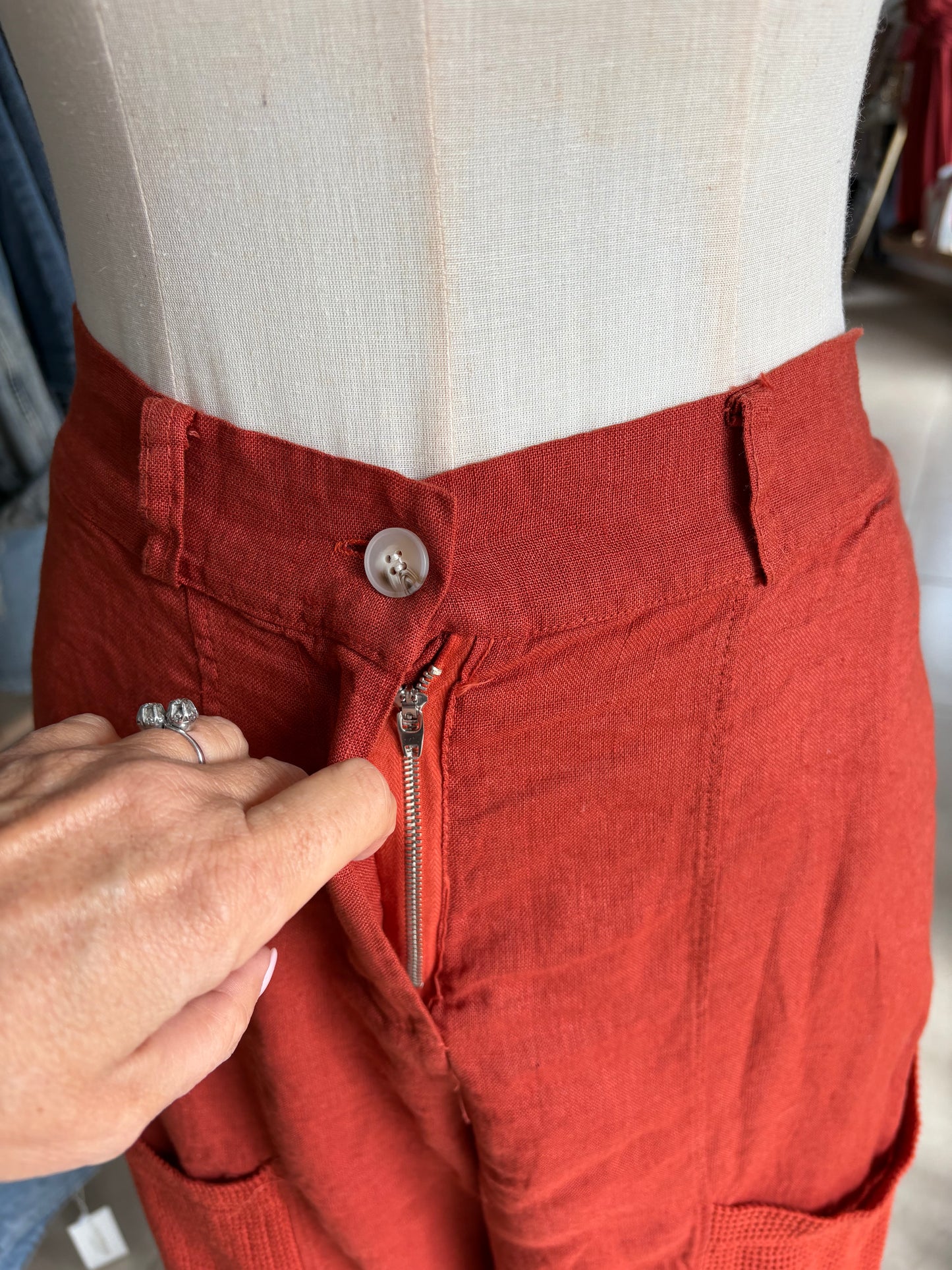 Linen cargo pants