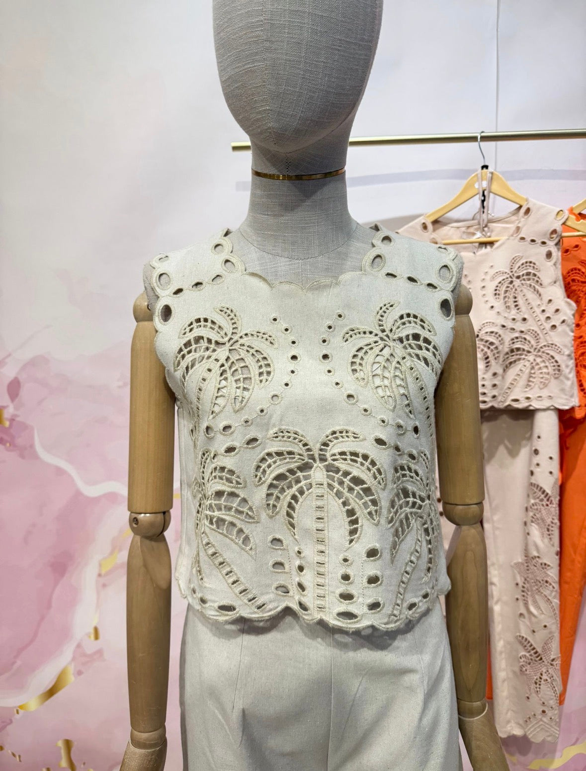 Palm Tree Broderie Anglaise Co-set