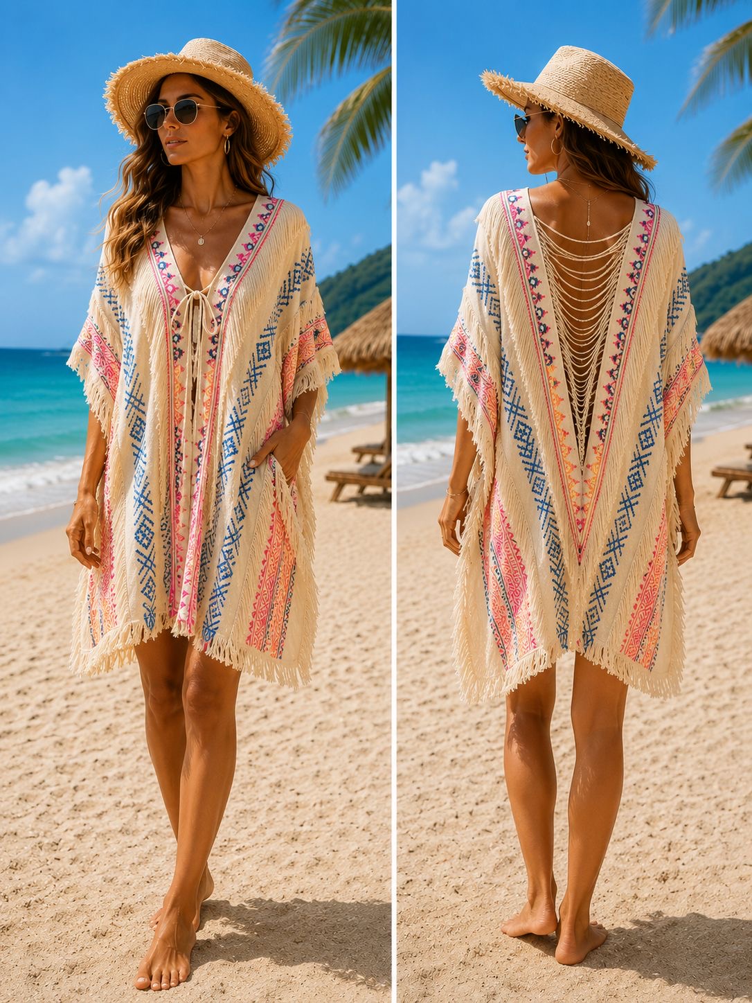 Indian cotton tie kimono